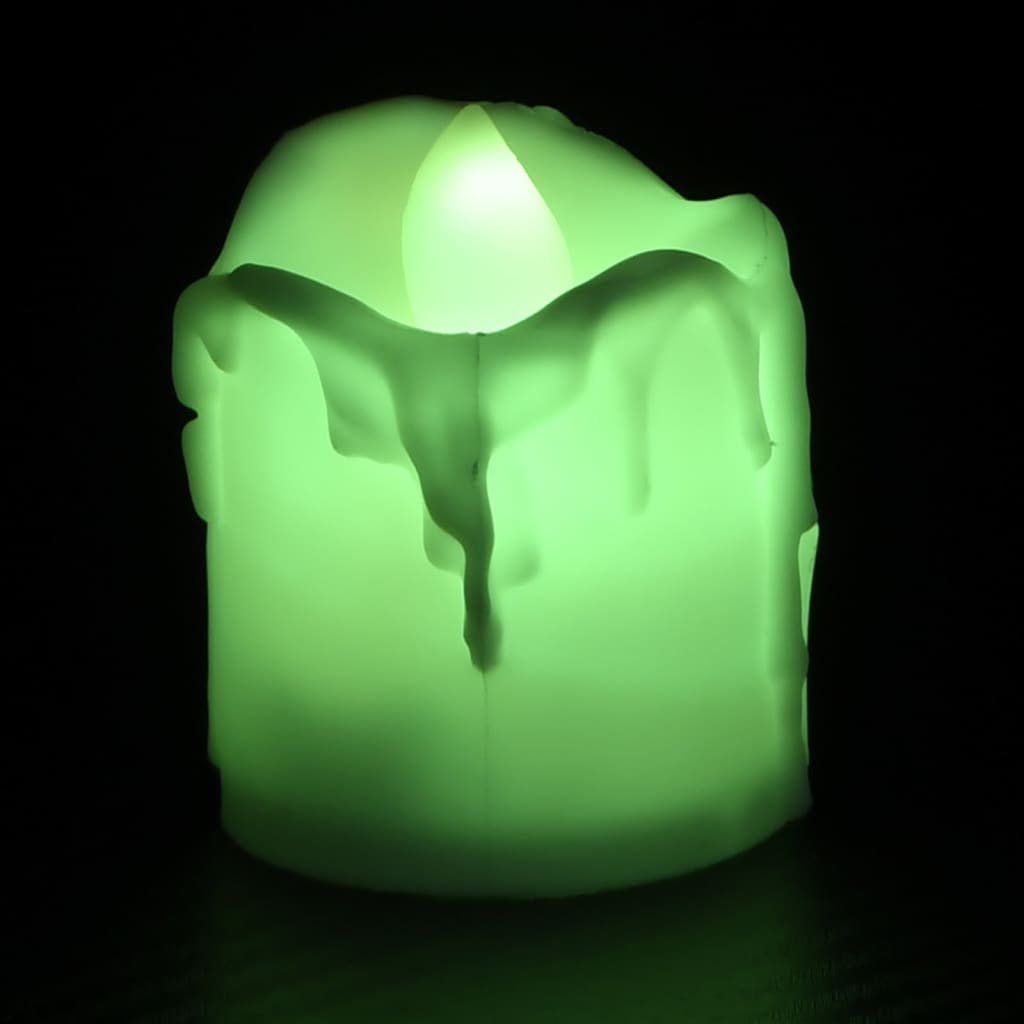 vidaXL Lumânări pastile electrice fără flacără, LED, 12 buc., colorate