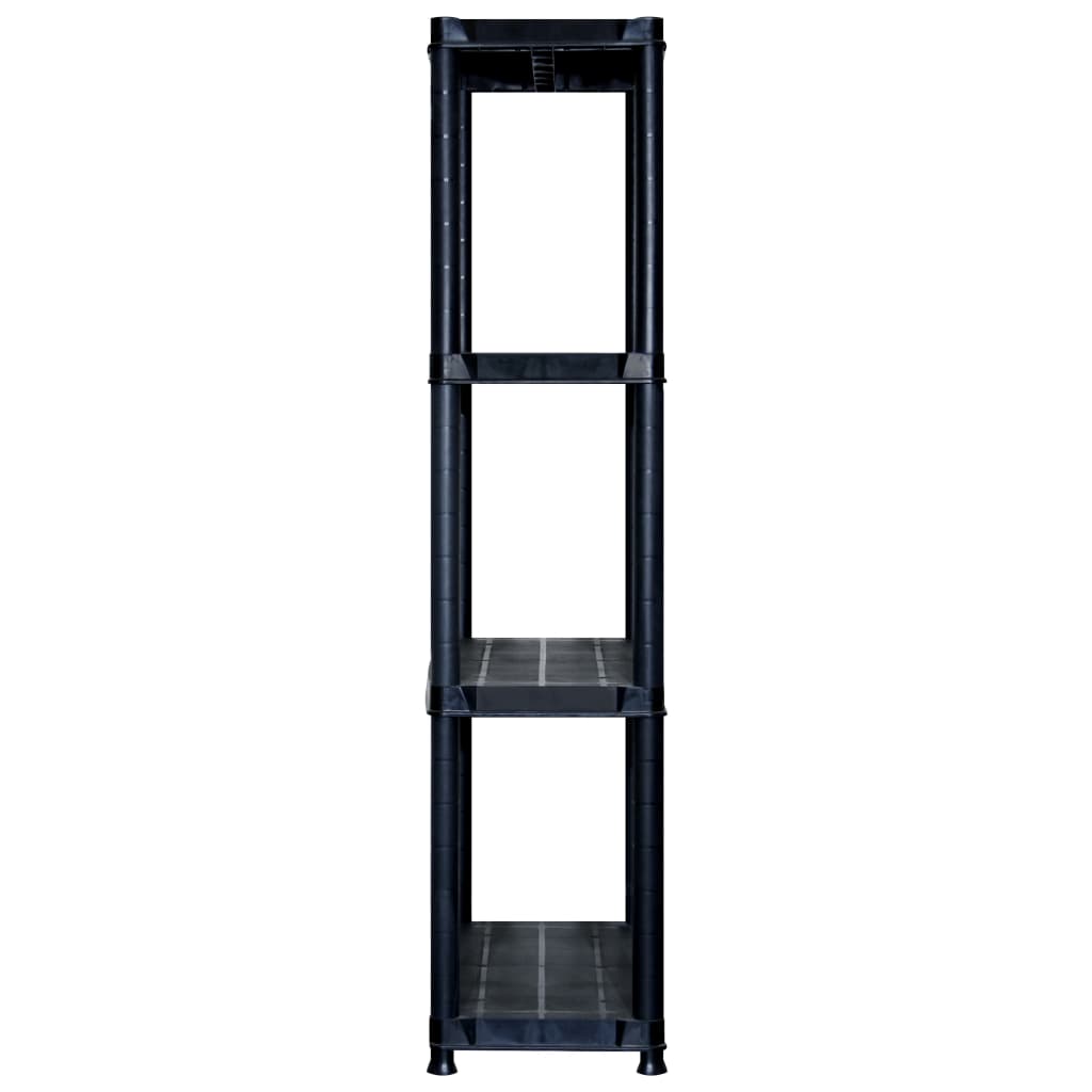 vidaXL Raft de depozitare cu 4 polițe, negru, 122x30,5x130 cm, plastic