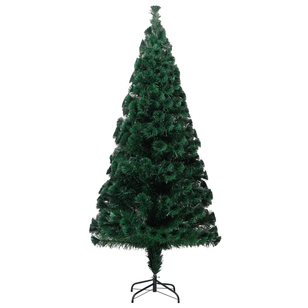 vidaXL Pom de Crăciun artificial cu suport, verde, 240cm, fibră optică