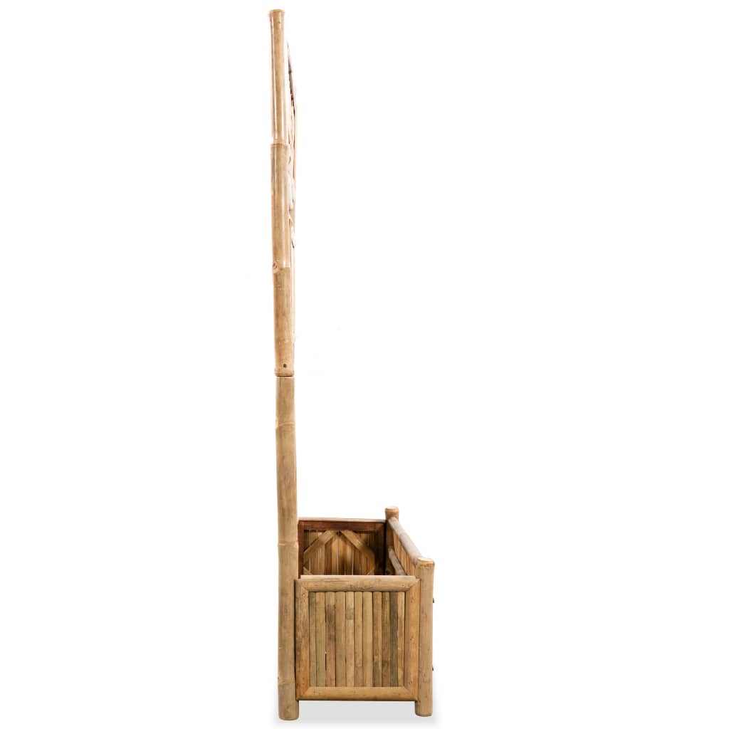 vidaXL Strat înălțat de grădină cu spalier din bambus, 70 cm