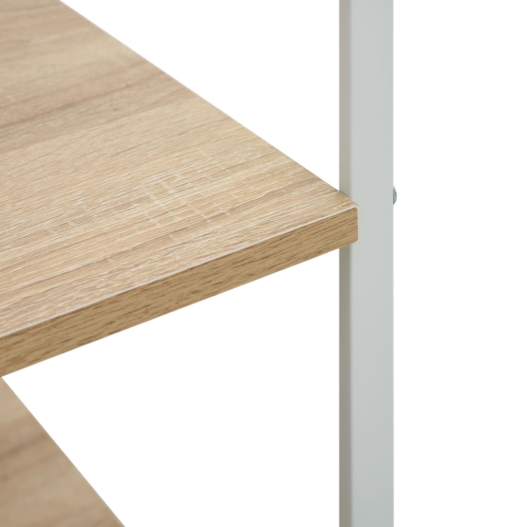 vidaXL Dulap microunde, alb/stejar, 60x39,6x123 cm, lemn prelucrat