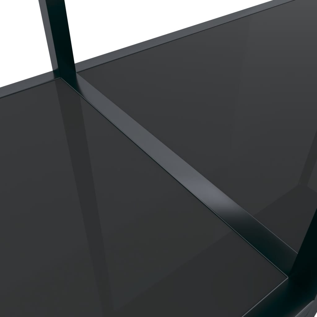 vidaXL Masă consolă,negru, 180x35x75,5 cm, sticlă securizată