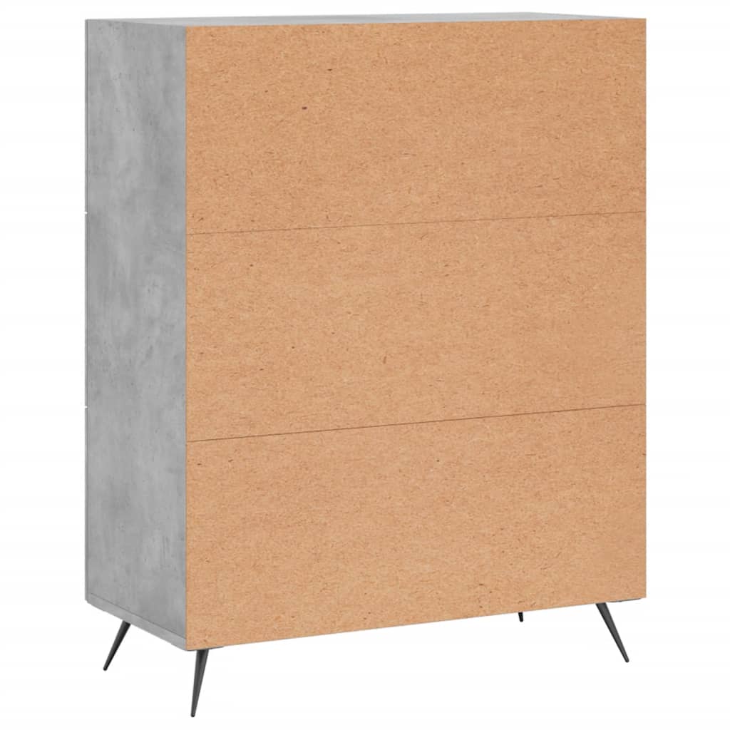 vidaXL Comodă cu sertare, gri beton, 69,5x34x90 cm, lemn prelucrat
