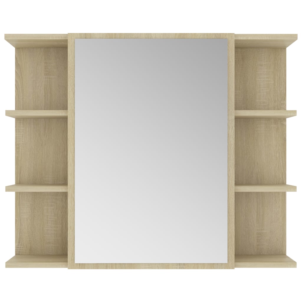 vidaXL Dulap de baie cu oglindă, stejar Sonoma, 80 x 20,5 x 64 cm, PAL