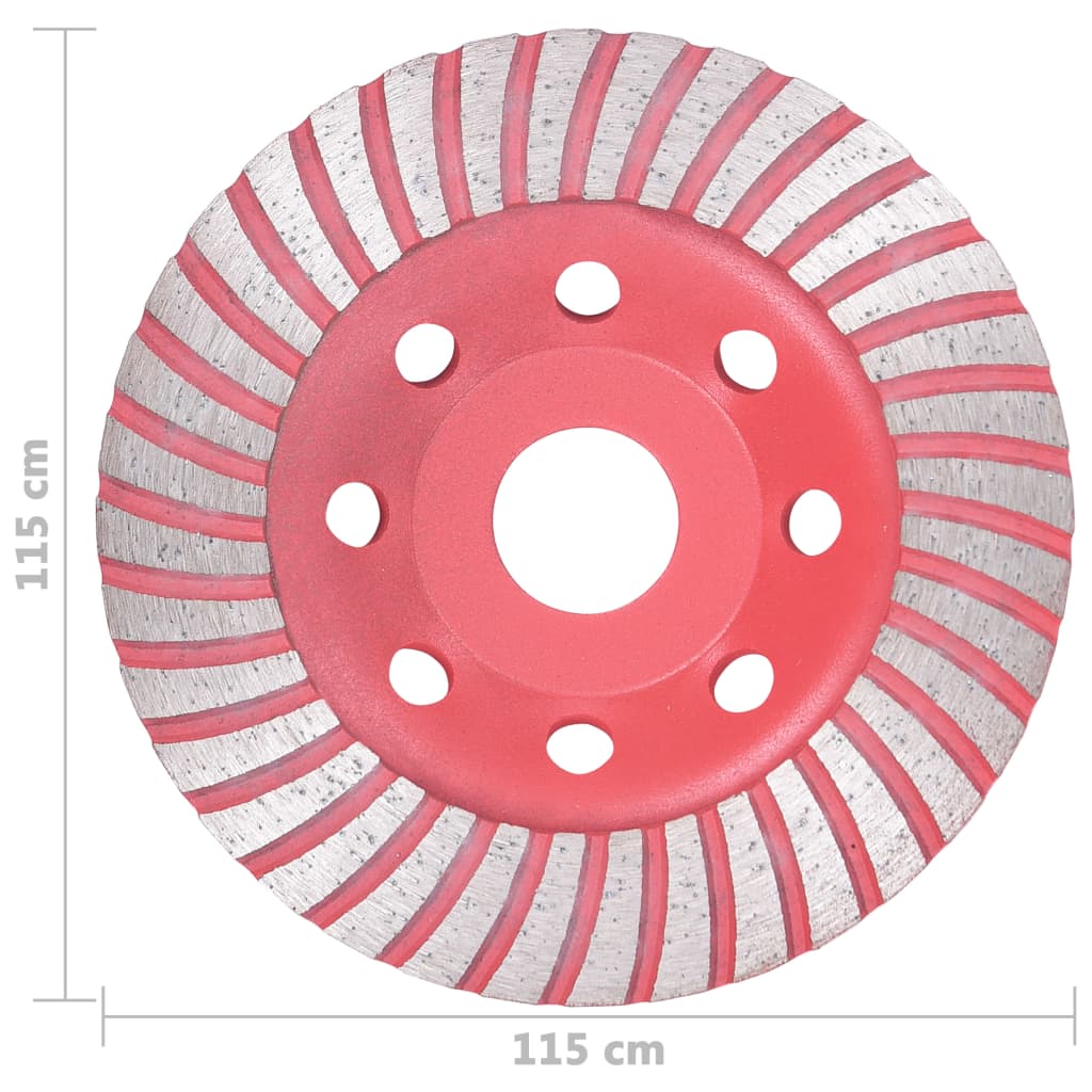vidaXL Disc de polizare diamantat tip cupă, cu turbo, 115 mm
