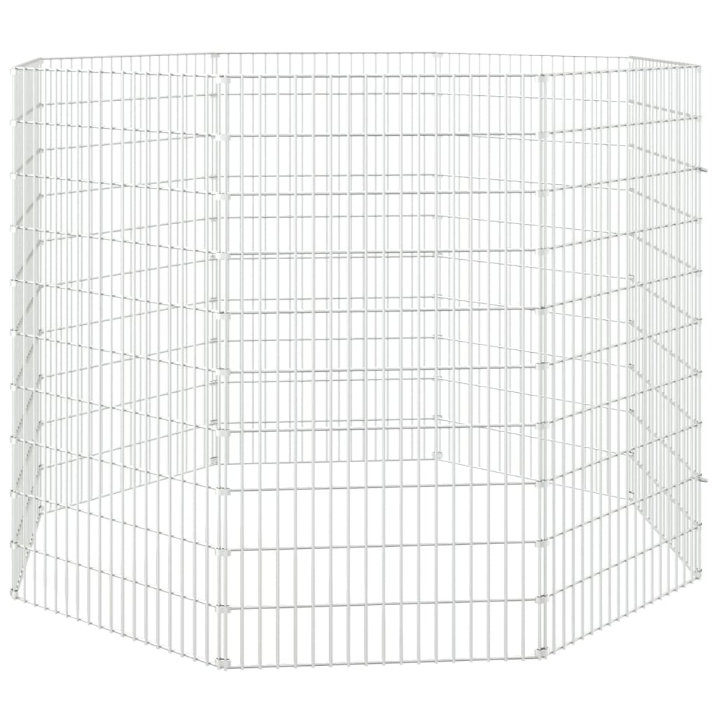 vidaXL Cușcă pentru iepuri, 8 panouri, 54x100 cm, fier galvanizat
