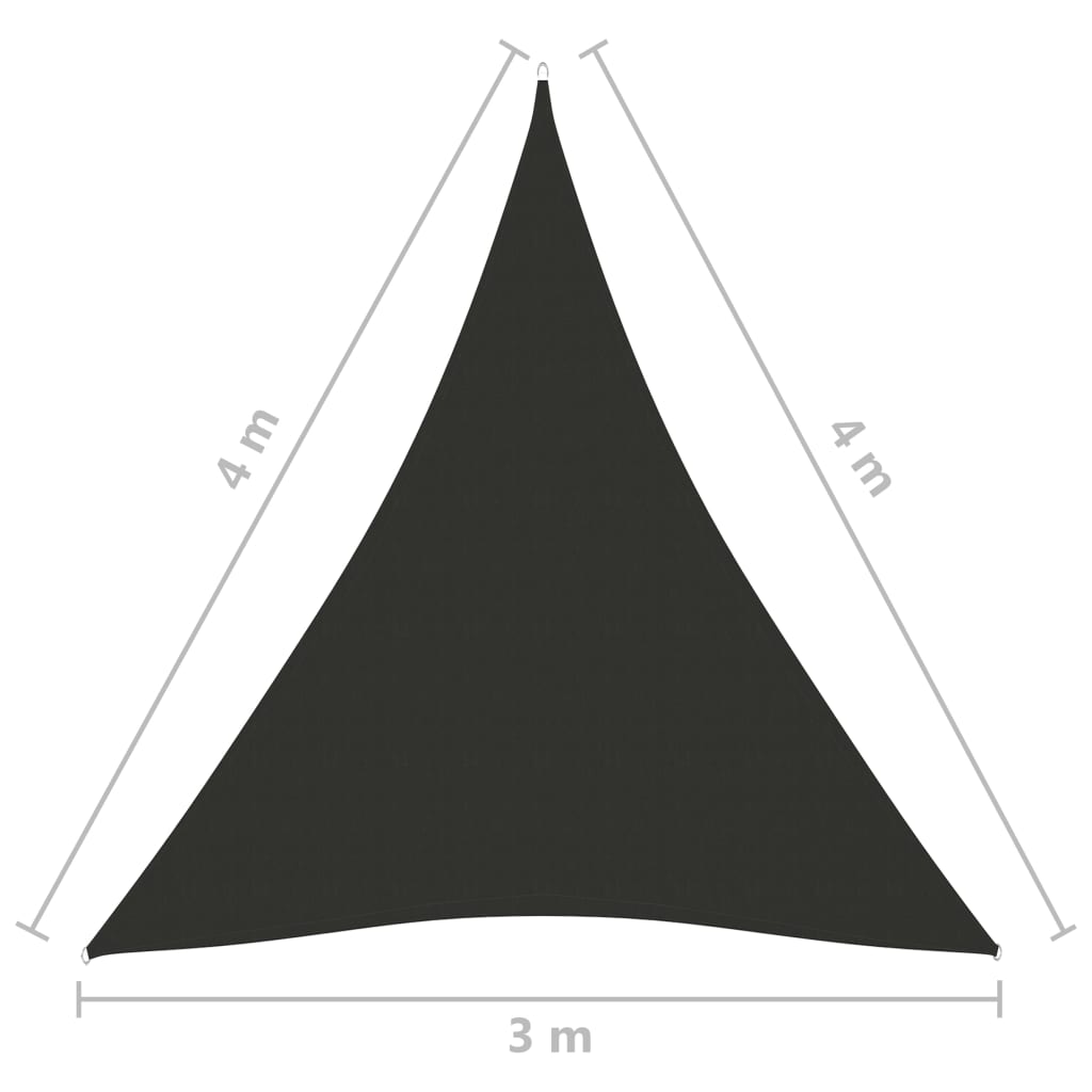 vidaXL Parasolar, antracit, 3x4x4 m, țesătură oxford, triunghiular