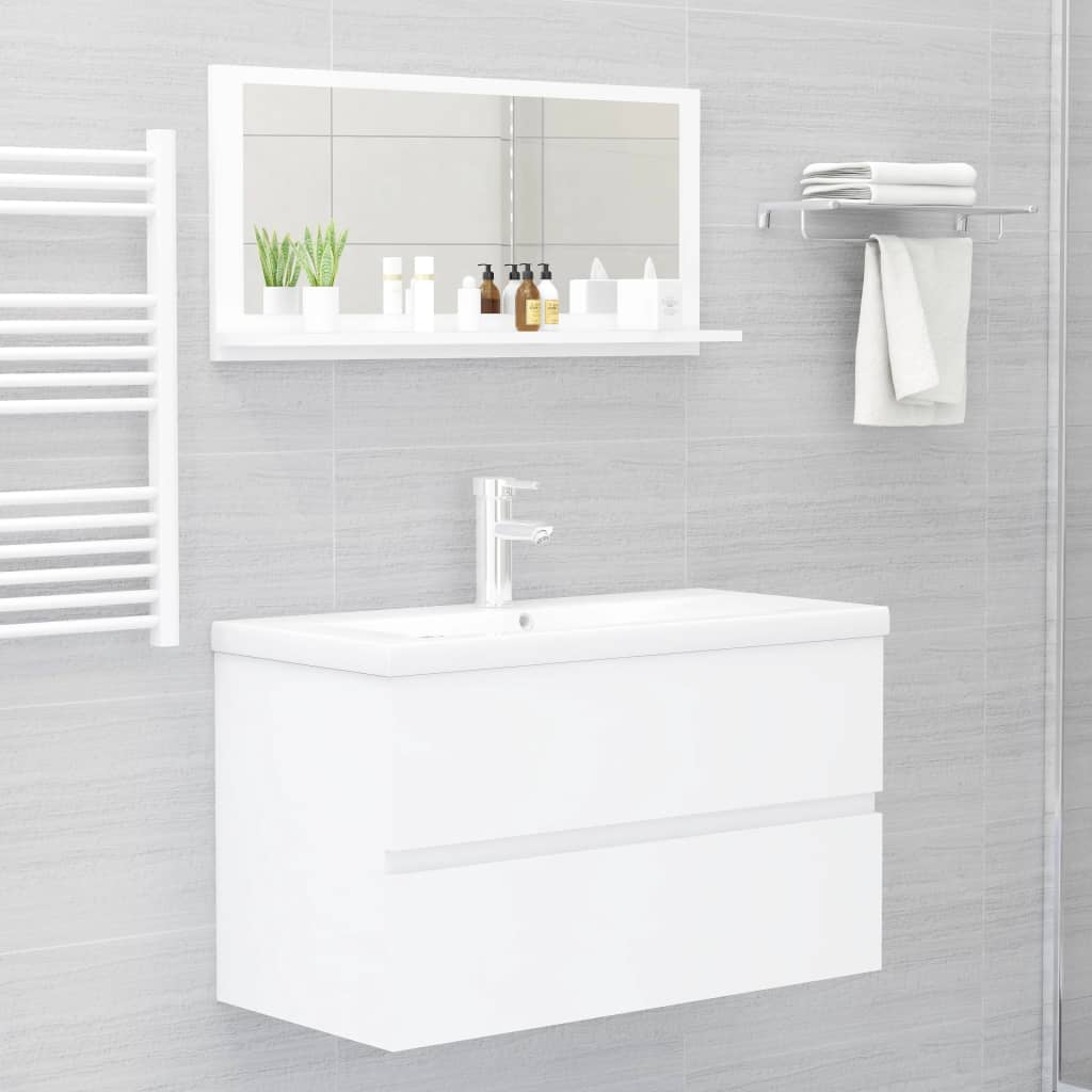 vidaXL Oglindă de baie, alb, 80 x 10,5 x 37 cm, PAL