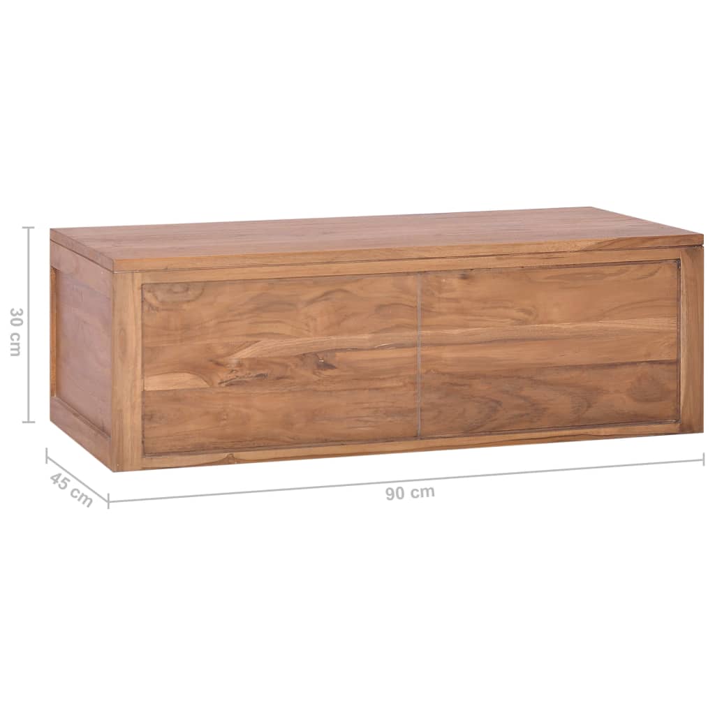 vidaXL Dulap de baie suspendat, 90 x 45 x 30 cm, lemn masiv de tec