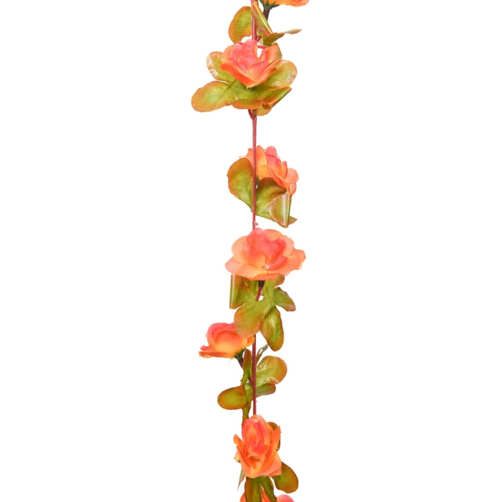vidaXL Ghirlande de flori artificiale, 6 buc., portocaliu, 250 cm