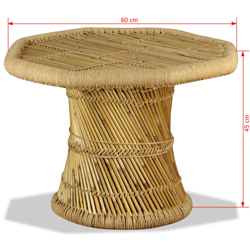 vidaXL Măsuță de cafea Bambus Octogonal 60x60x45 cm