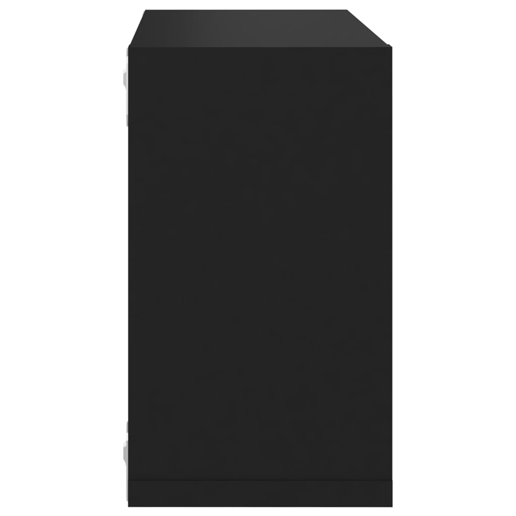 vidaXL Rafturi de perete cub, 6 buc., negru, 26x15x26 cm