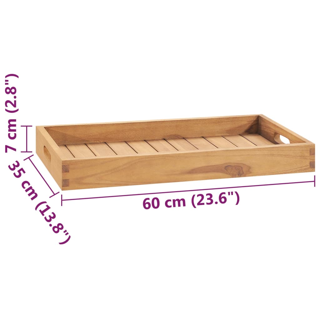 vidaXL Tavă pentru servit, 60x35 cm, lemn masiv de tec