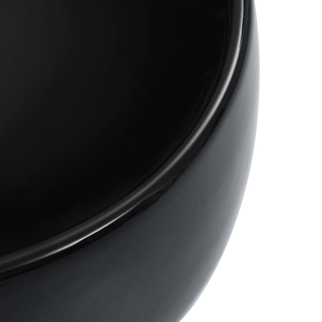 vidaXL Chiuvetă de baie, negru, 44,5x39,5x14,5 cm, ceramică