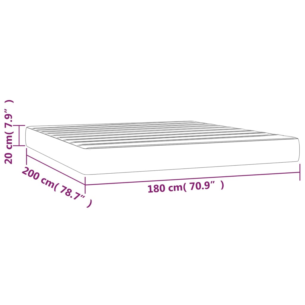 vidaXL Saltea de pat cu arcuri, negru, 180x200x20 cm, piele ecologică