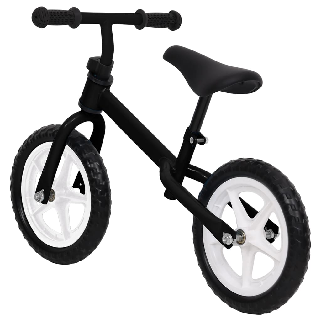 vidaXL Bicicletă pentru echilibru 11 inci, cu roți, negru