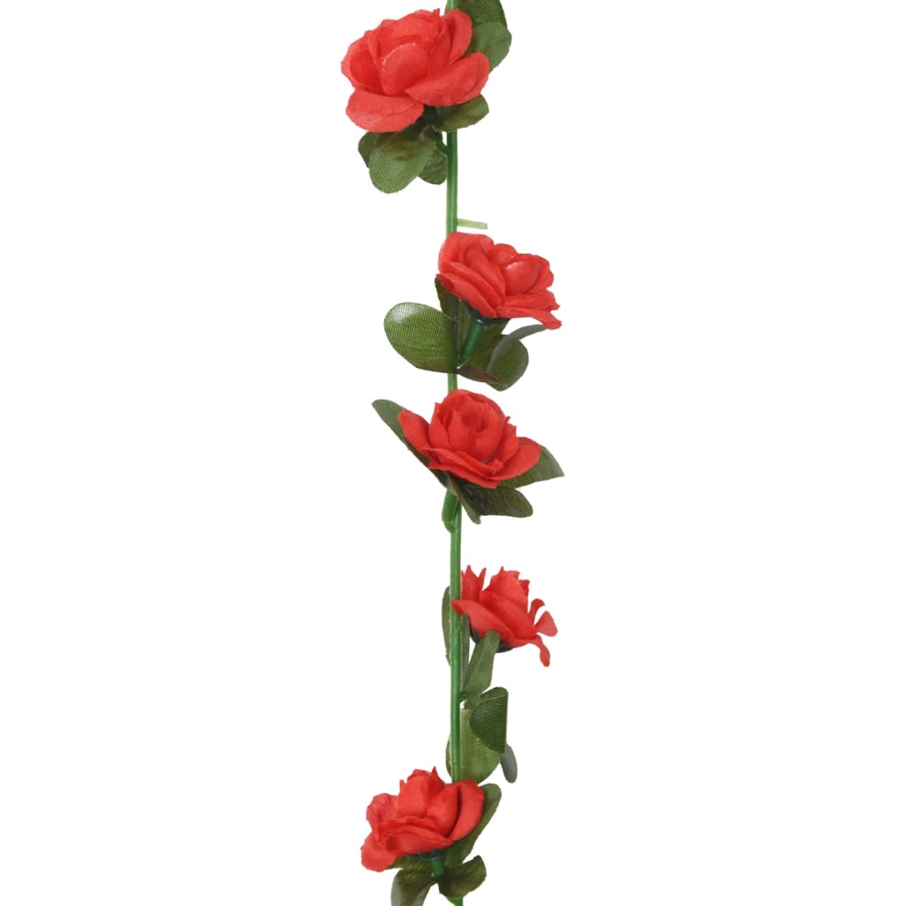vidaXL Ghirlande de flori artificiale, 6 buc., roșu, 240 cm