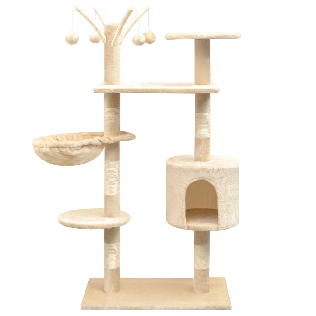 vidaXL Ansamblu pisici, stâlpi cu funie de sisal, 125 cm, bej