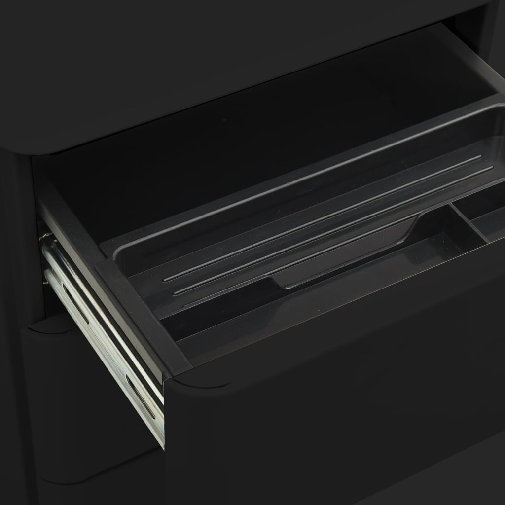 vidaXL Dulap dosare mobil, negru, 30x45x59 cm, oțel
