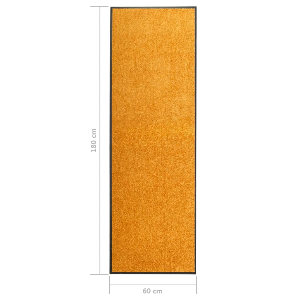 vidaXL Covoraș de ușă lavabil, portocaliu, 60 x 180 cm