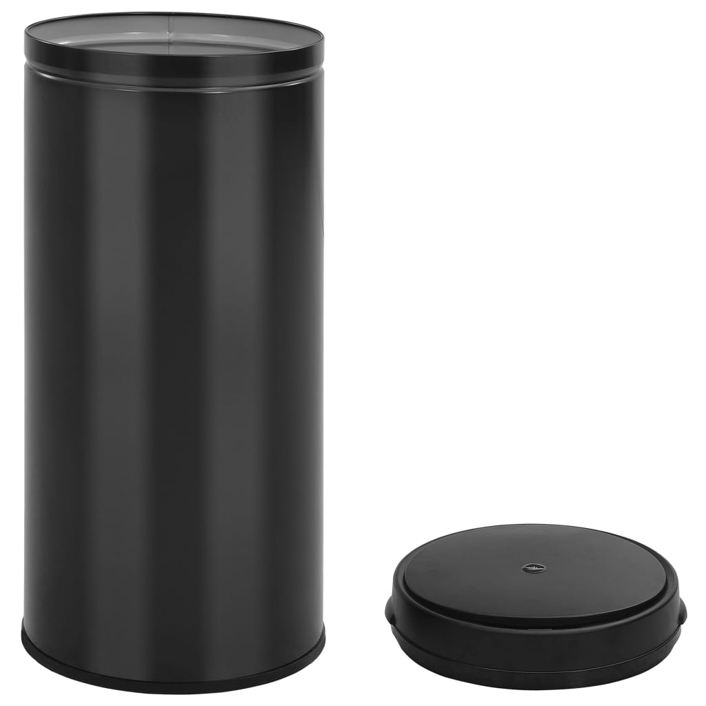 vidaXL Coș de gunoi automat cu senzor, 80 L, negru, oțel carbon