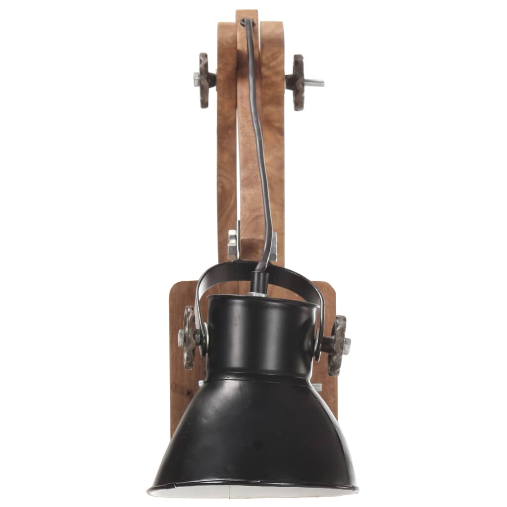 vidaXL Lampă de perete, stil industrial, negru, rotund, E27
