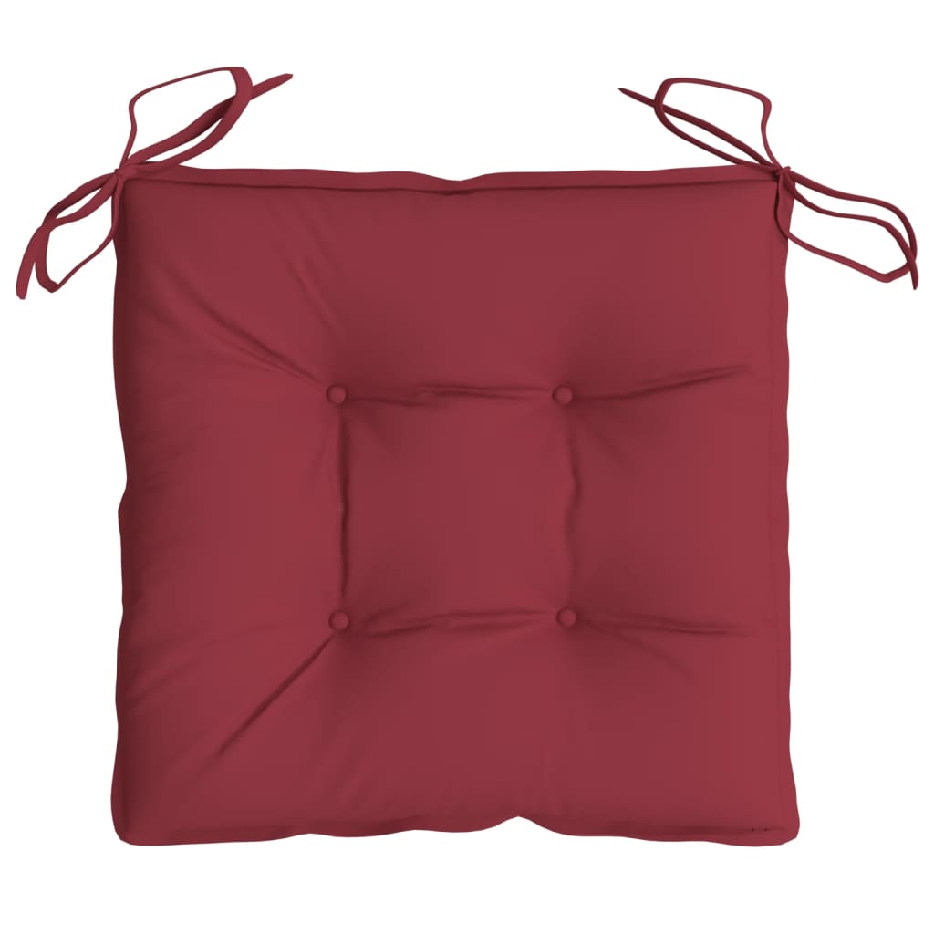 vidaXL Perne de scaun, 2 buc., roșu vin, 40x40x7 cm, textil oxford
