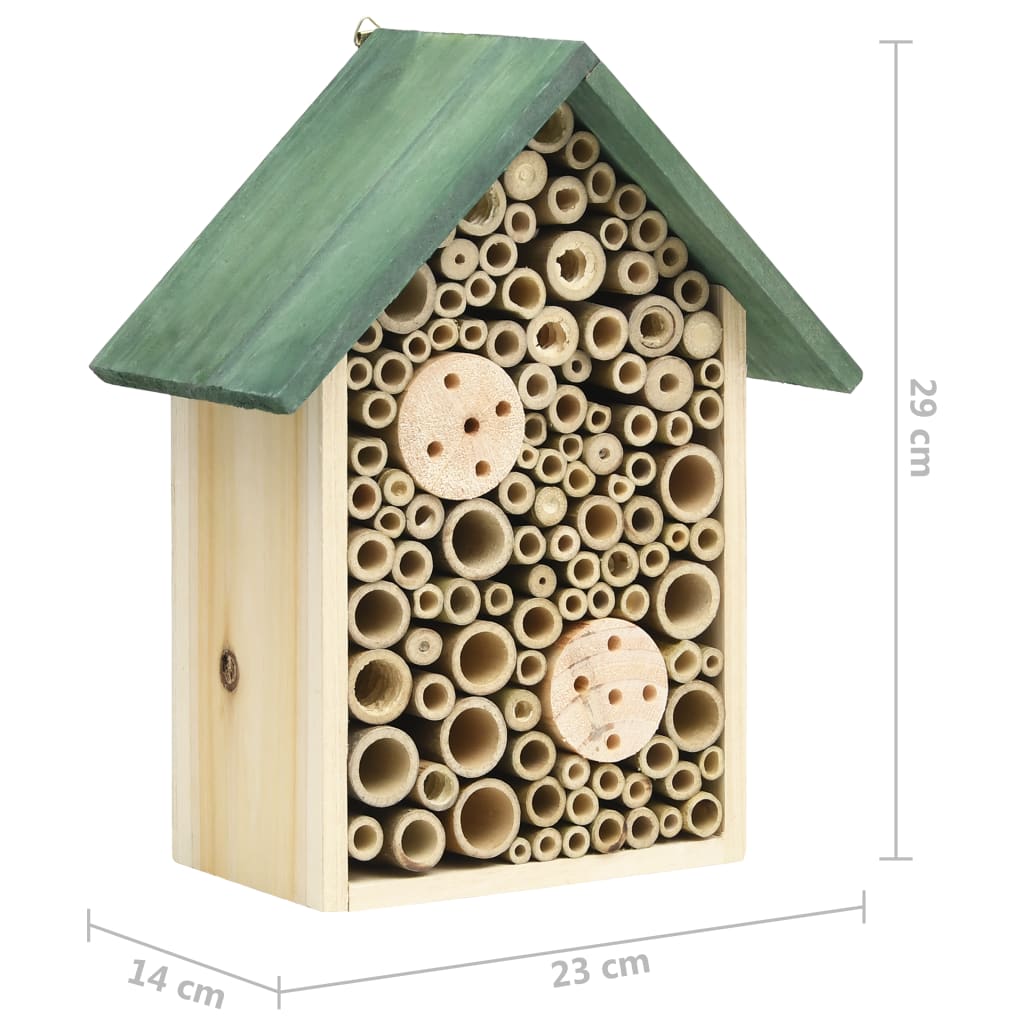 vidaXL Casă pentru insecte, 2 buc., 23x14x29 cm, lemn masiv de brad