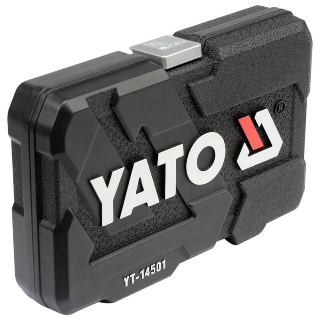 YATO Set de scule, 56 piese, negru, metal, YT-14501