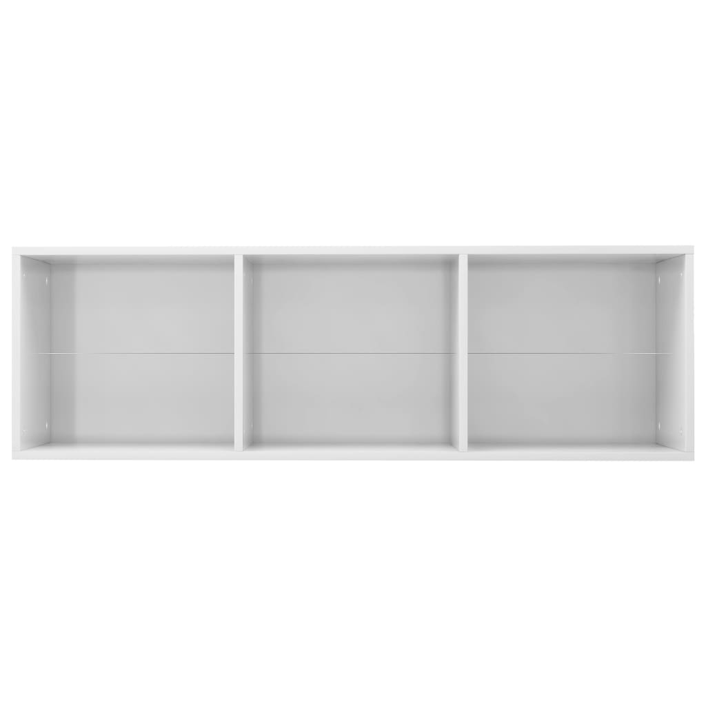 vidaXL Bibliotecă/Comodă TV, alb lucios, 36 x 30 x 114 cm, PAL
