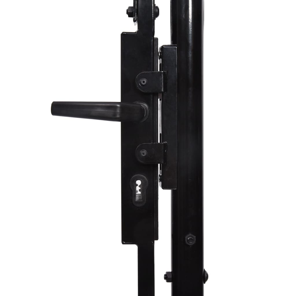 vidaXL Poartă de gard cu uși duble, cu vârfuri de suliță, 300 x 150 cm