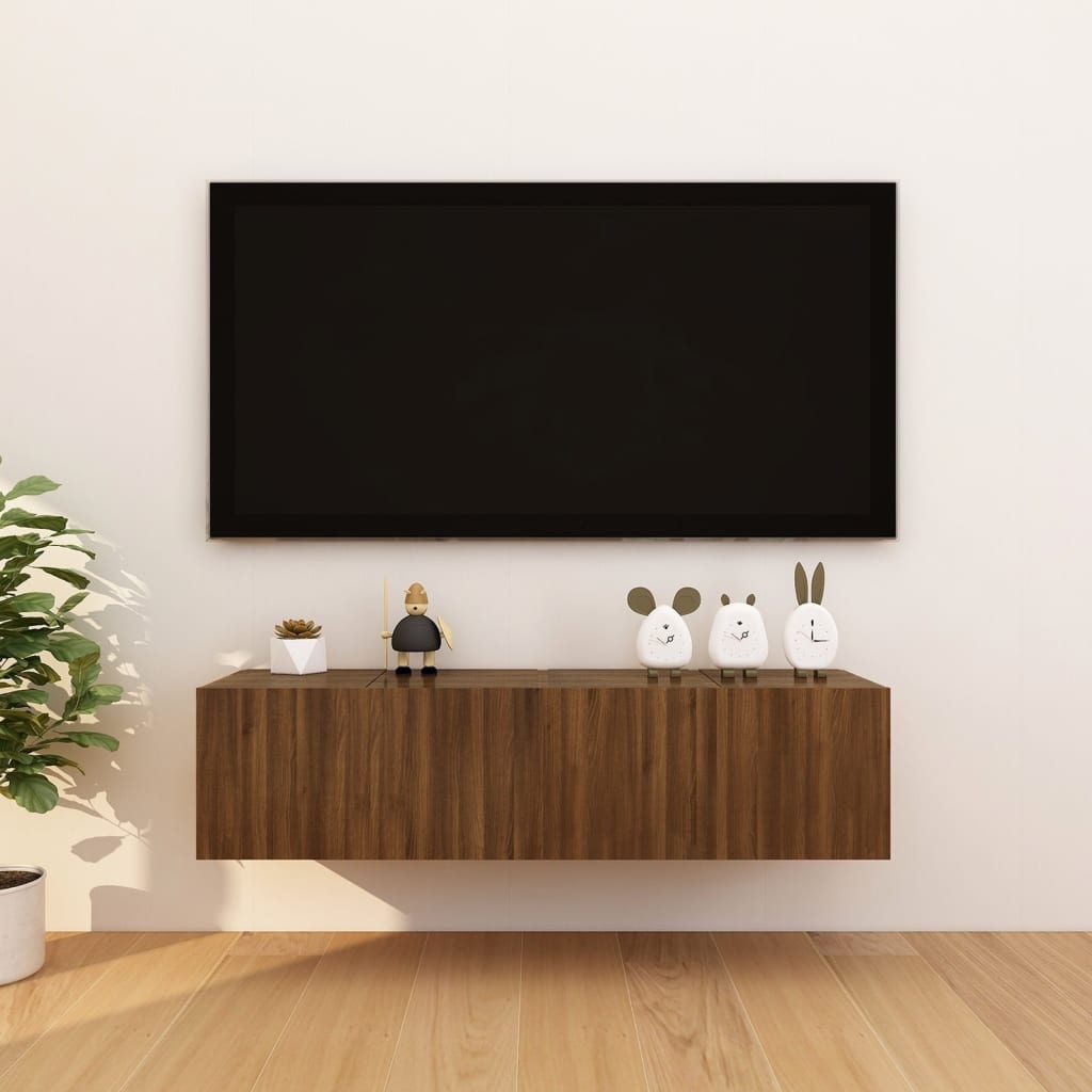 vidaXL Dulapuri TV montaj perete 4 buc. stejar maro, 30,5x30x30 cm