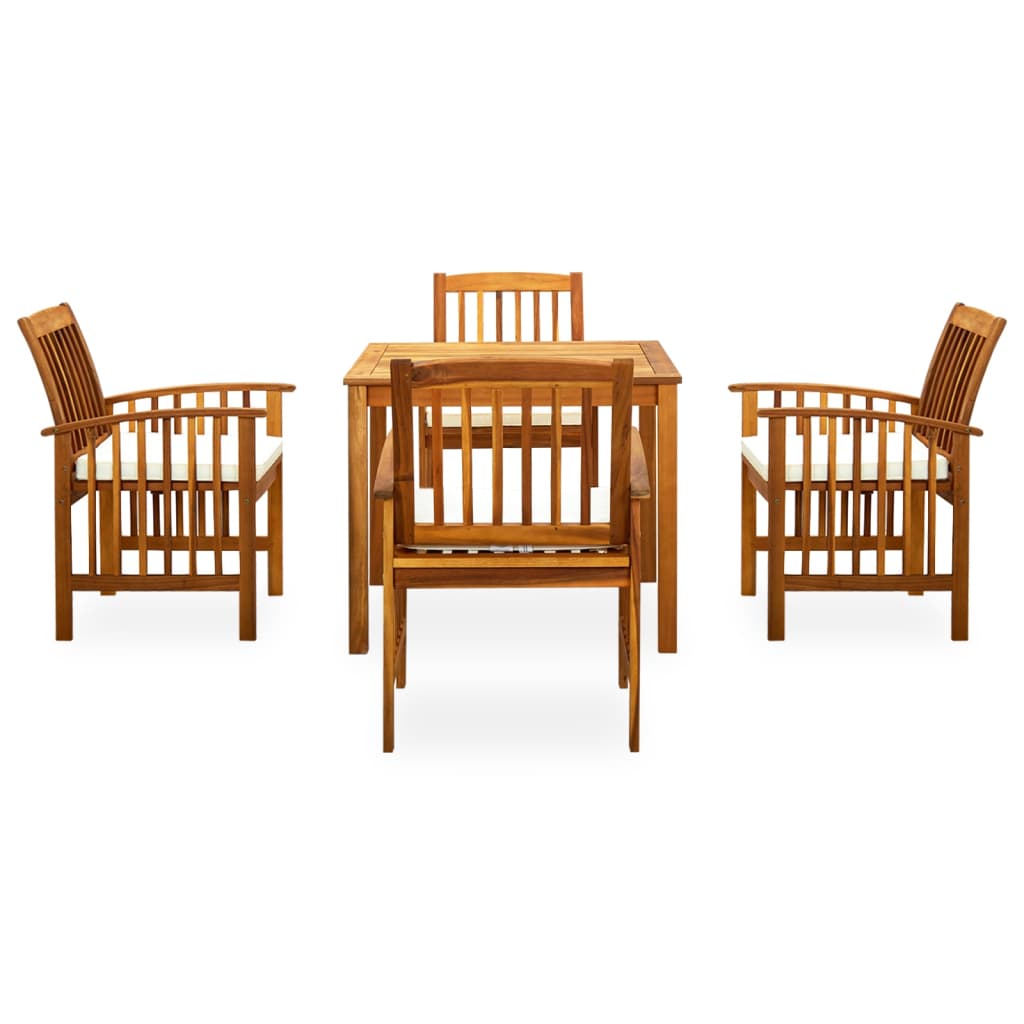 vidaXL Set mobilier de grădină cu perne, 5 piese, lemn masiv acacia