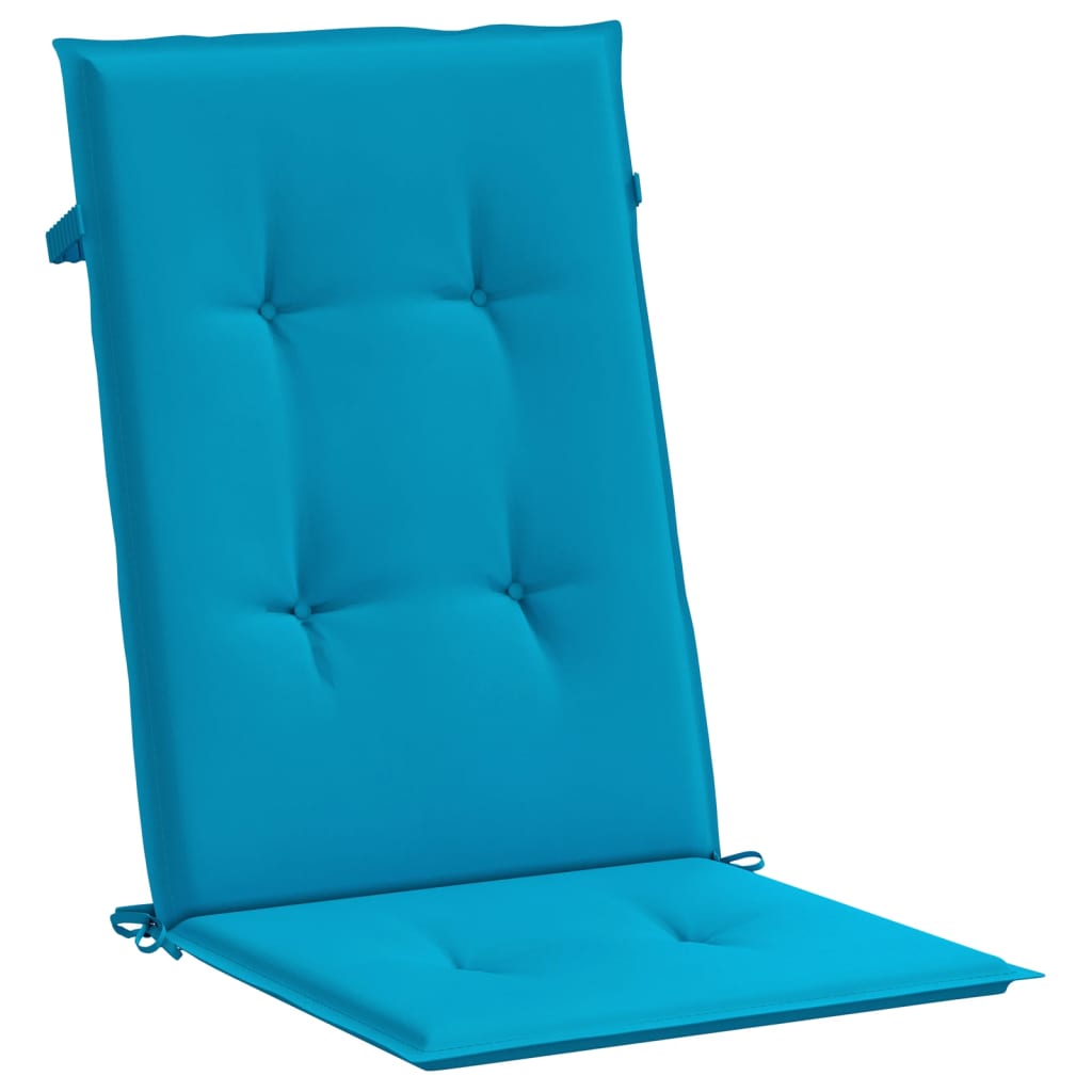 vidaXL Perne scaun spătar înalt, 2 buc., albastru, 120x50x3 cm, textil