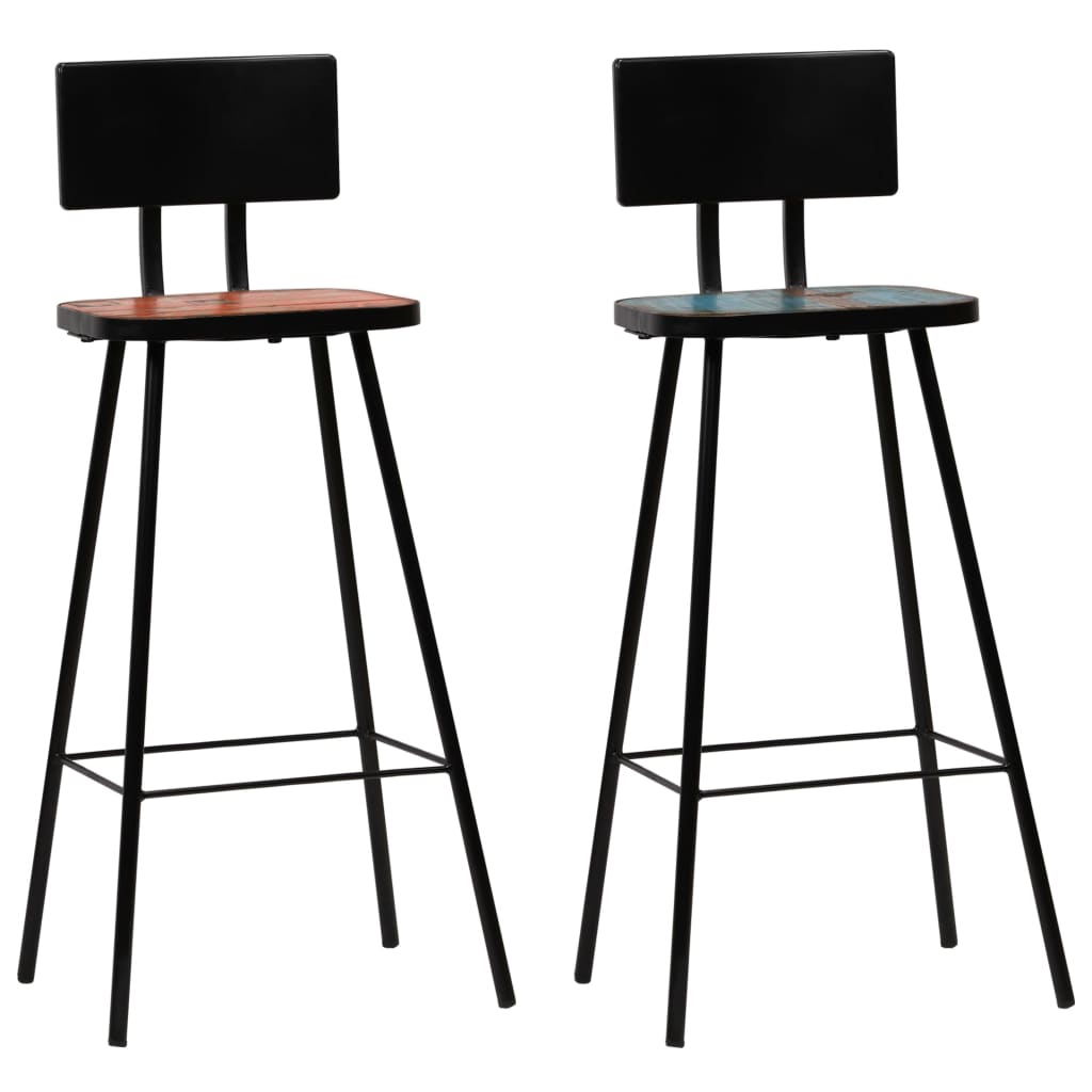 vidaXL Set mobilier de bar, 3 piese, multicolor, lemn masiv reciclat