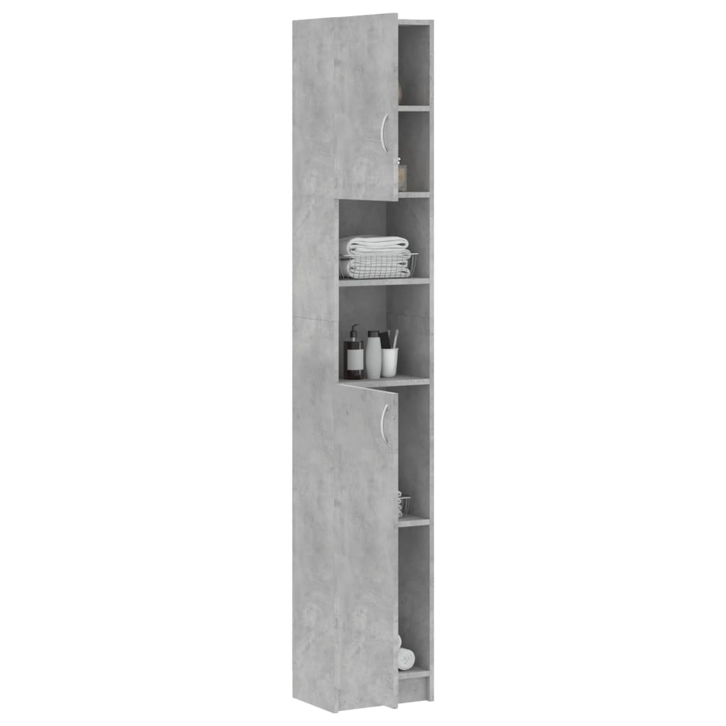 vidaXL Dulap de baie, gri beton, 32 x 25,5 x 190 cm, PAL